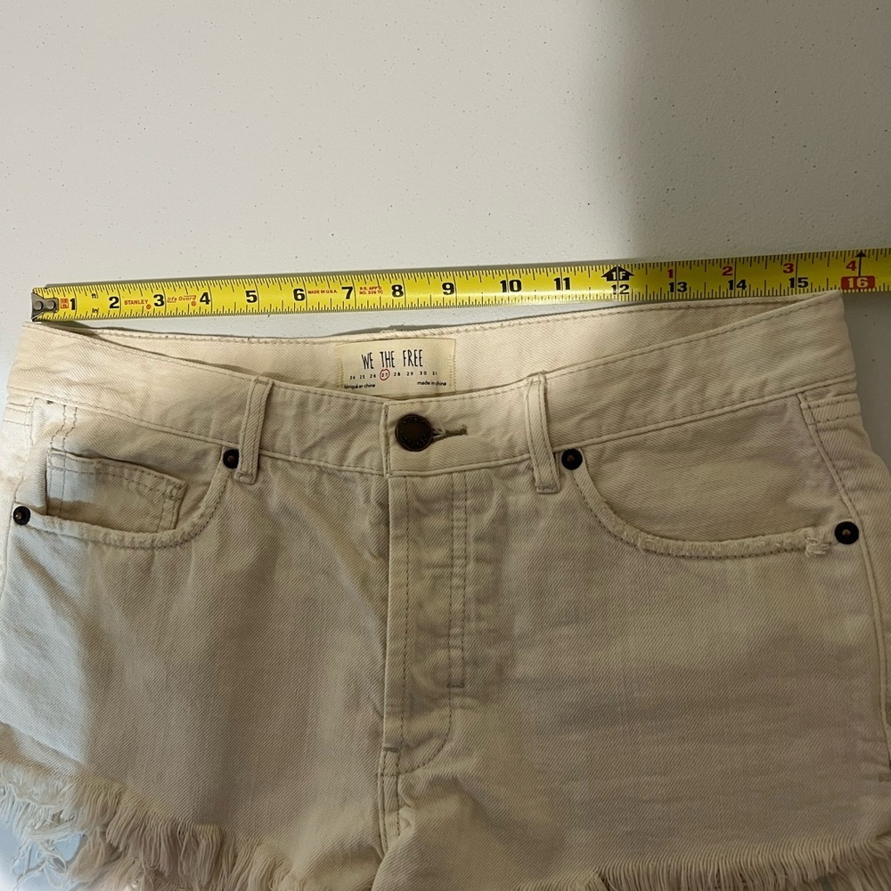 Free people we the free off white raw hem shorts 27 - Picture 5 of 5